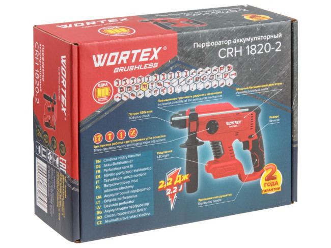 Аккумуляторный перфоратор WORTEX CRH 1820-2 в чем. с акб и з/у ALL1 - фото6