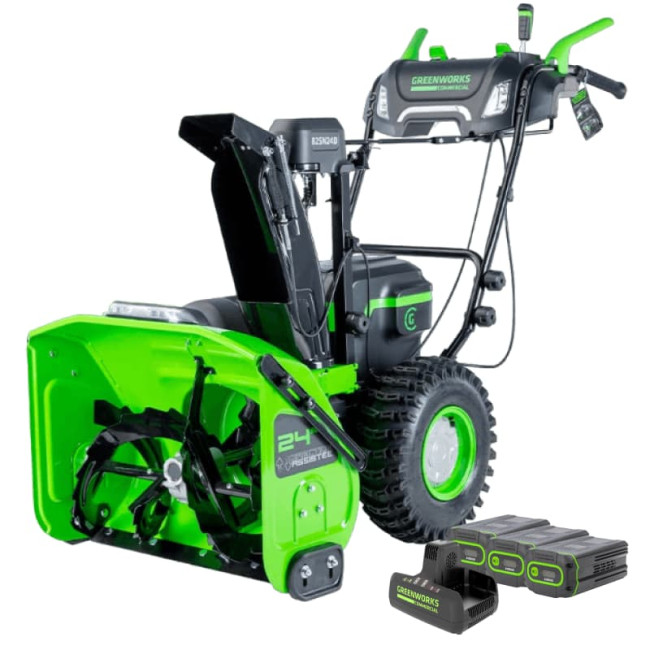 Аккумуляторная самоходная снегоуборочная машина GreenWorks GD82ST56 c 3 АКБ 8Ач и двойным ЗУ 2602807UF3