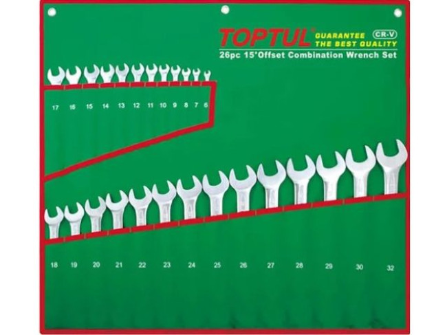 Набор ключей TOPTUL комбинированных 6-32мм 26шт (GAAA2604) Набор ключей TOPTUL комбинированных 6-32мм 26шт (GAAA2604)
