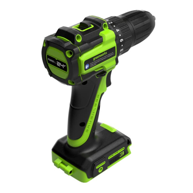 Дрель-шуруповерт аккумуляторная Greenworks 24V DD345 (1АКБх2Ач, ЗУ) 3708307CUA Дрель-шуруповерт аккумуляторная Greenworks 24V DD345 (1АКБх2Ач, ЗУ) 3708307CUA