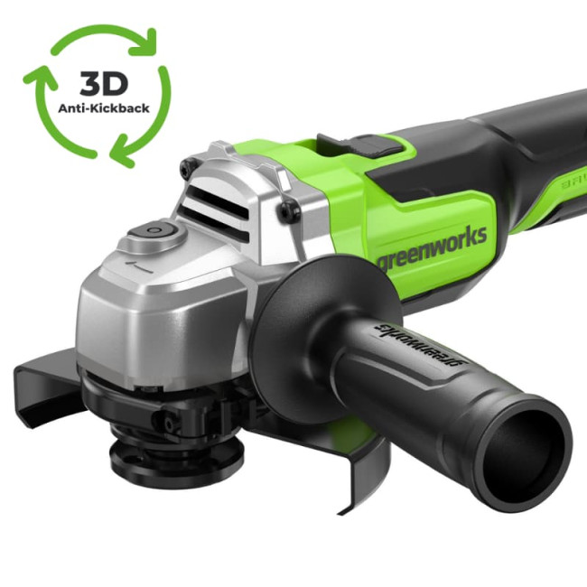 Угловая шлифовальная машина аккумуляторная Greenworks AG590 3D-Antikickback, (без АКБ и ЗУ) 3201007 Угловая шлифовальная машина аккумуляторная Greenworks AG590 3D-Antikickback, (без АКБ и ЗУ) 3201007