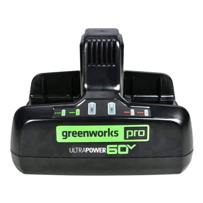 Быстрое зарядное устройство для двух аккумуляторов Greenworks 60V G60DC10 10А 2954407 - фото2
