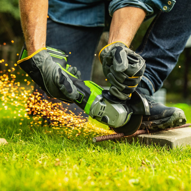 Угловая шлифовальная машина аккумуляторная Greenworks 24V GD24AG (1АКБx5Ач и ЗУ) 3200207CUG фото-7