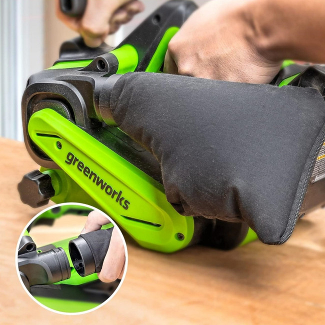 Ленточная шлифовальная машина аккумуляторная Greenworks 24V G24BS (1АКБх2Ач и ЗУ) 3100607CUA фото-6