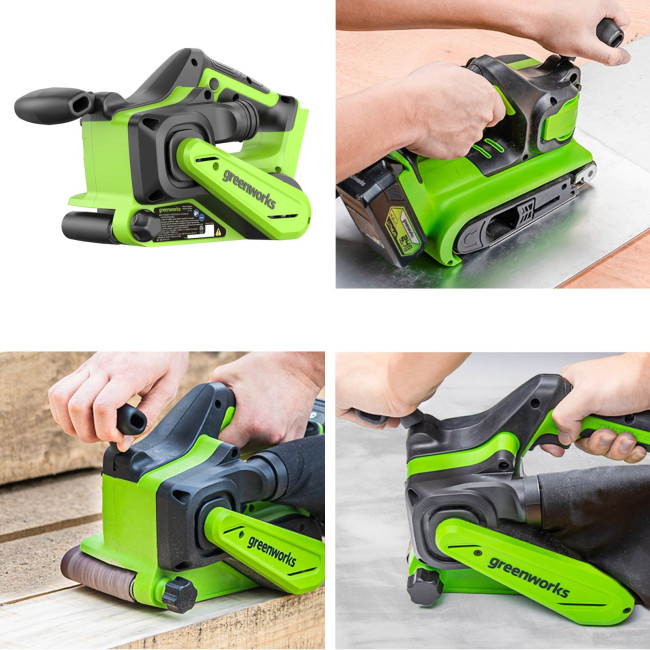 Ленточная шлифовальная машина аккумуляторная Greenworks 24V G24BS (1АКБх2Ач и ЗУ) 3100607CUA фото-7