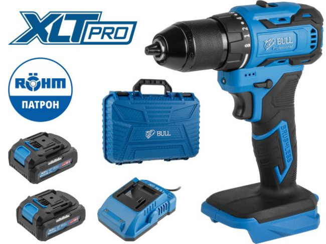 Аккумуляторная дрель-шуруповерт BULL SR 1804 R-series в чемодане XLTpro 2329056 Аккумуляторная дрель-шуруповерт BULL SR 1804 R-series в чемодане XLTpro 2329056