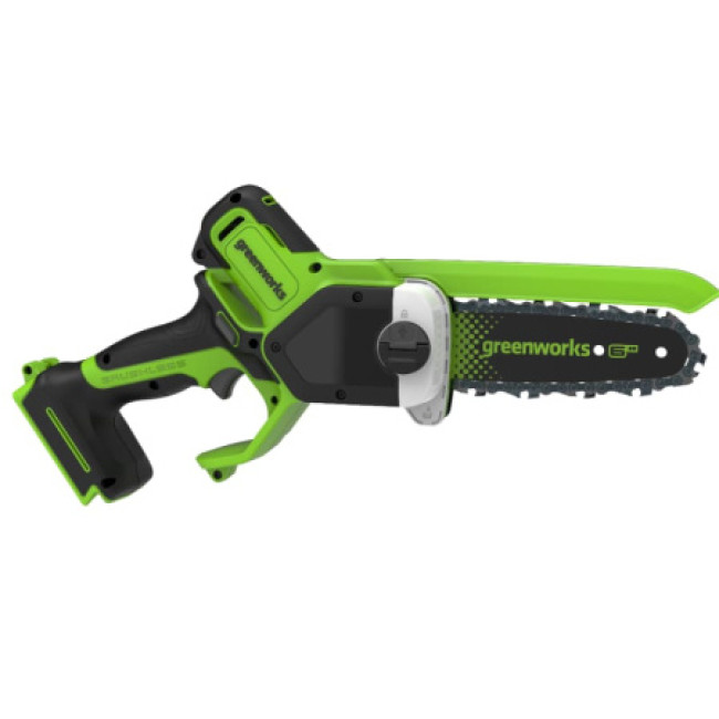 Цепная мини пила аккумуляторная Greenworks GD24CS15, 24V, 15см, бесщеточная, с автоматической смазкой цепи, без АКБ и ЗУ, 2010107 фото-3 Цепная мини пила аккумуляторная Greenworks GD24CS15, 24V, 15см, бесщеточная, с автоматической смазкой цепи, без АКБ и ЗУ, 2010107 фото-3