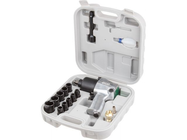 Пневмогайковерт 1/2" ECO AIW-610 с лубрикатором и головками - фото1 Пневмогайковерт 1/2" ECO AIW-610 с лубрикатором и головками - фото1