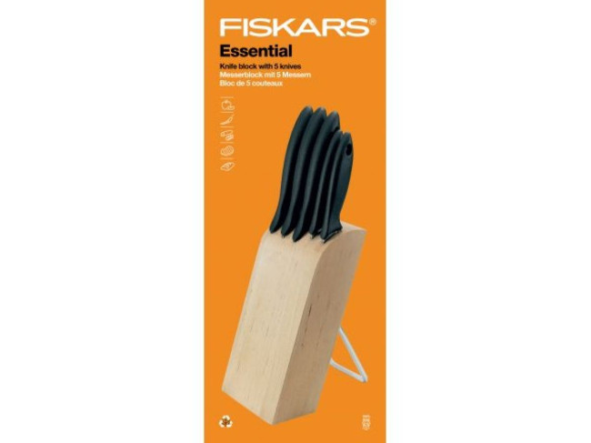 Набор ножей в деревянном блоке Fiskars Essential (1023782) фото-8