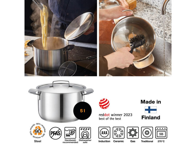 Кастрюля Fiskars All Steel 5 л 1064752 фото-2 Кастрюля Fiskars All Steel 5 л 1064752 фото-2