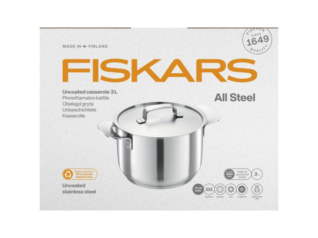 Кастрюля Fiskars All Steel 3 л 1064751 фото-7 Кастрюля Fiskars All Steel 3 л 1064751 фото-7