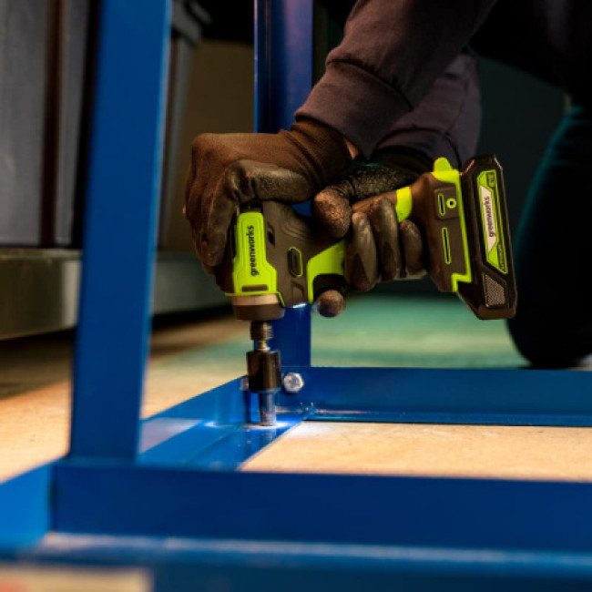 Винтоверт ударный аккумуляторный Greenworks 24V ID3170 (2*2 Ач и ЗУ) 3804907CUС фото-4