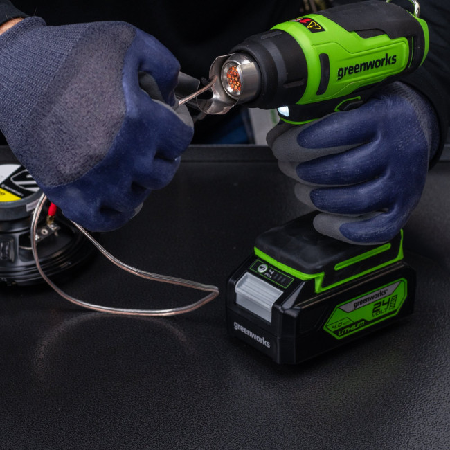 Фен строительный аккумуляторный Greenworks G24HG 24V (1хАКБ 4Ач и ЗУ) фото-4
