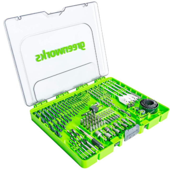 Набор сверл, бит и коронок Greenworks в кейсе, 90 предметов Набор сверл, бит и коронок Greenworks в кейсе, 90 предметов