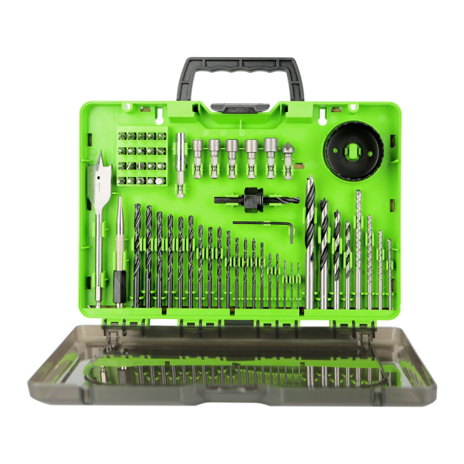 Набор сверл, бит и коронок Greenworks в кейсе, 60 предметов Набор сверл, бит и коронок Greenworks в кейсе, 60 предметов