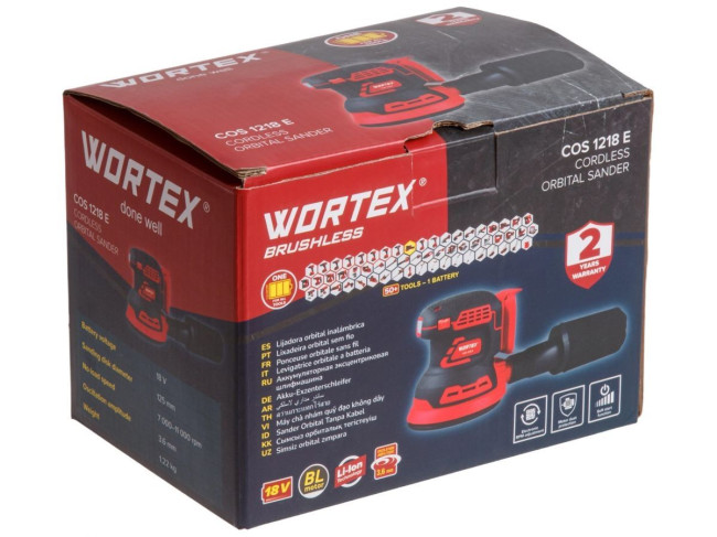 Аккум. эксцентриковая шлифмашина WORTEX COS 1218 E ALL1 XLT Solo фото-7
