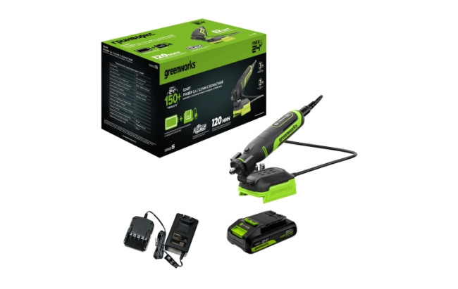 Гравер аккумуляторный Grenworks G24RT, 24V, бесщеточный, с принадлежностями 52 шт., c АКБ и ЗУ фото-3