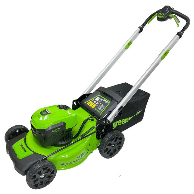 Аккумуляторная газонокосилка самоходная Greenworks 40V GD40LM48SPК8 2517407UH (1хАКБ 8Ач и ЗУ) фото-4