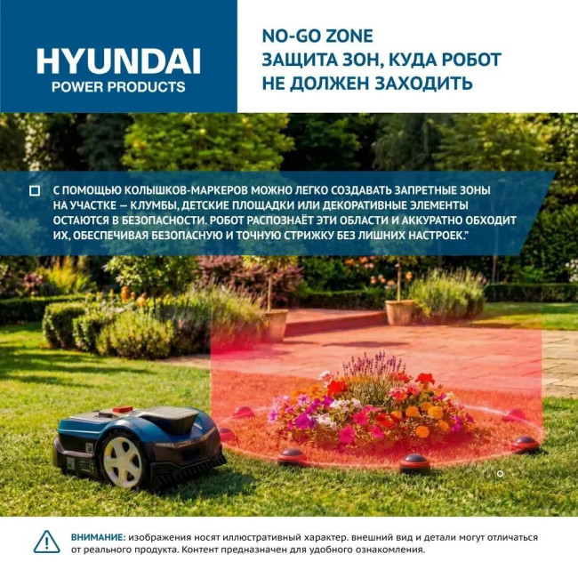 Газонокосилка-робот аккумуляторная HYUNDAI L-CORTEX-7 фото-3