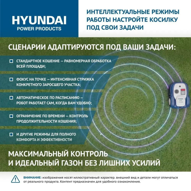Газонокосилка-робот аккумуляторная HYUNDAI L-CORTEX-7 фото-4