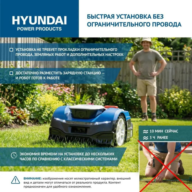 Газонокосилка-робот аккумуляторная HYUNDAI L-CORTEX-7 фото-9