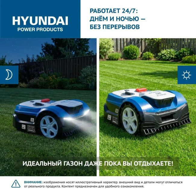 Газонокосилка-робот аккумуляторная HYUNDAI L-CORTEX-7 фото-7