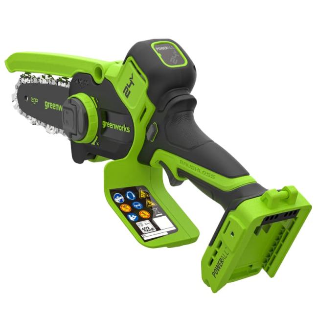 Цепная мини-пила аккумуляторная Greenworks CS2410A, 24V, 10см, без АКБ и ЗУ фото-3