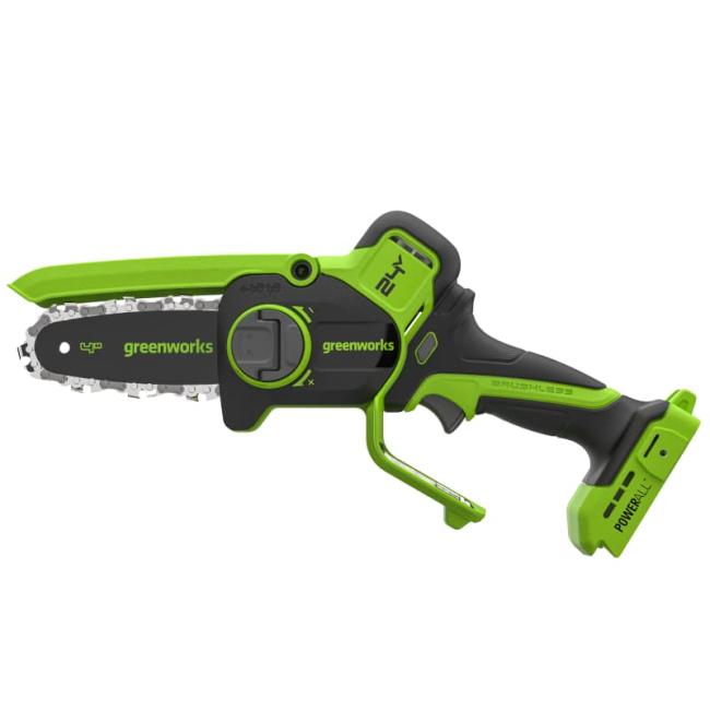 Цепная мини-пила аккумуляторная Greenworks CS2410A, 24V, 10см, без АКБ и ЗУ фото-6