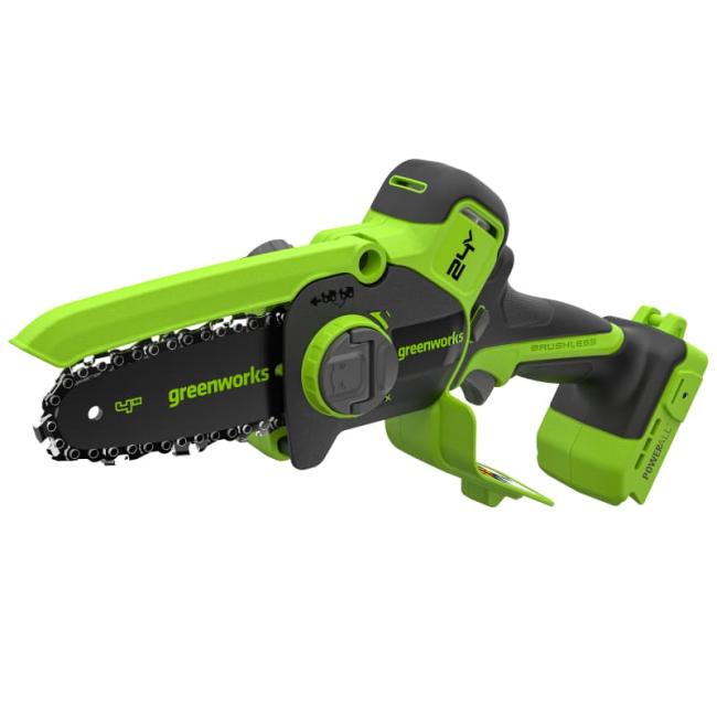 Цепная мини-пила аккумуляторная Greenworks CS2410A, 24V, 10см, без АКБ и ЗУ фото-2