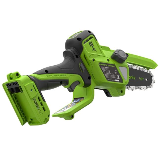 Цепная мини-пила аккумуляторная Greenworks CS2410A, 24V, 10см, без АКБ и ЗУ фото-4