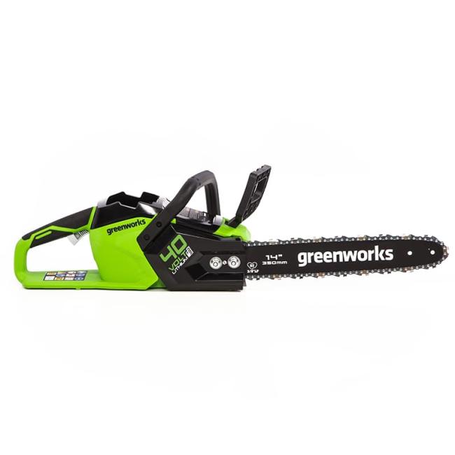 Цепная пила аккумуляторная Greenworks 40V GD40CS15 (4 Ач АКБ и ЗУ) 35см фото-3 Цепная пила аккумуляторная Greenworks 40V GD40CS15 (4 Ач АКБ и ЗУ) 35см фото-3