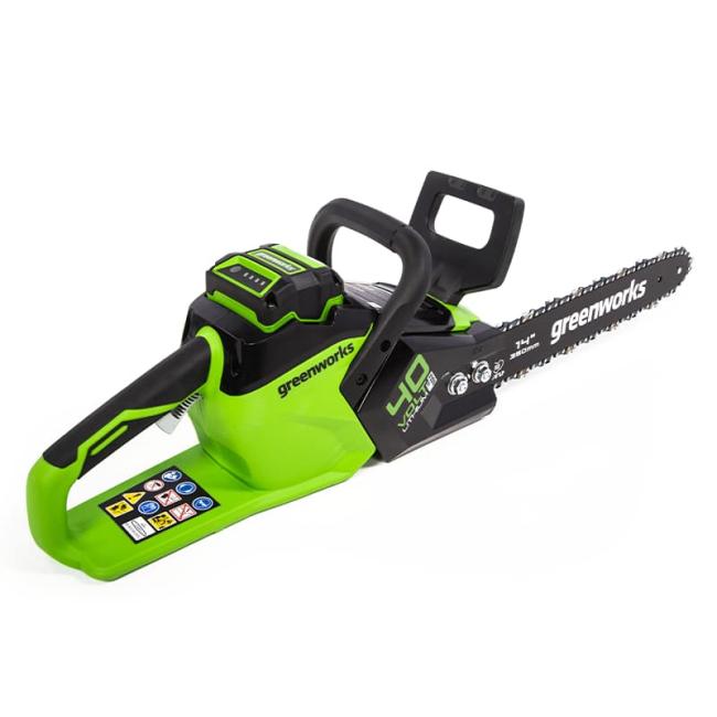 Цепная пила аккумуляторная Greenworks 40V GD40CS15 (4 Ач АКБ и ЗУ) 35см фото-2 Цепная пила аккумуляторная Greenworks 40V GD40CS15 (4 Ач АКБ и ЗУ) 35см фото-2