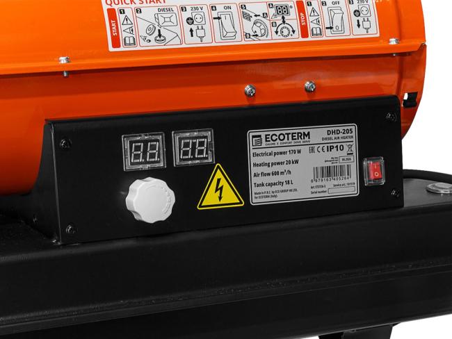 Нагреватель воздуха дизельный Ecoterm DHD-205 - фото2 Нагреватель воздуха дизельный Ecoterm DHD-205 - фото2