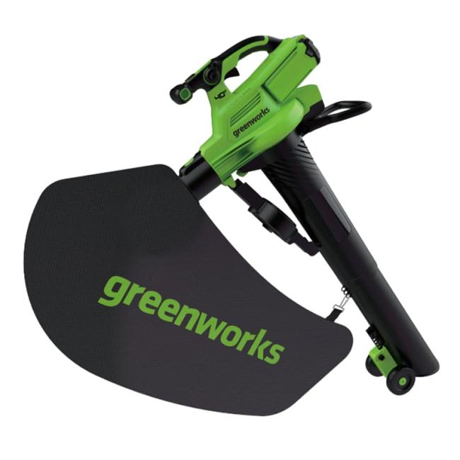 Воздуходув-пылесос садовый аккумуляторный Greenworks 40V GD40BVIIK5 (1хАКБ 5Ач и ЗУ) фото-4