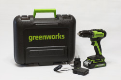 Дрель-шуруповерт аккумуляторная Greenworks 24V GD24DD35K2 (1хАКБ 2Ач и ЗУ) 35НМ в кейсе - фото