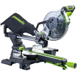 Пила торцовочная Greenworks GD24MS216 24V бесщеточная с протяжкой (1хАКБ 5Ач и ЗУ) 1501707UG - фото