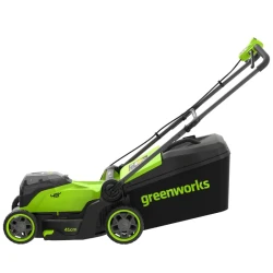 Газонокосилка аккумуляторная Greenworks GD24X2LM411, 2х24V, 41 см, бесщеточная, c 2хАКБ 4Ач и ЗУ (2520907UD) - фото2
