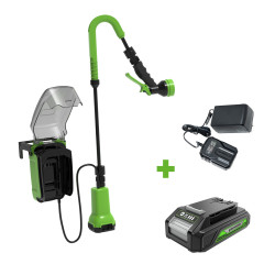 Насос аккумуляторный для полива из бочки Greenworks 24V G24SWP (1хАКБ 2Ач, ЗУ) - фото