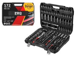 Набор головок и бит 172пр. 1/4",3/8",1/2" PRO STARTUL STUTTGART (PRO-172S) (6 граней) - фото