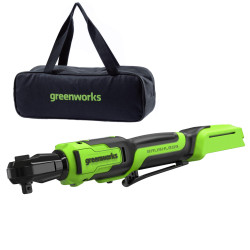 Гайковерт-трещотка аккумуляторный Greenworks 24V GD24RW 1/2" (без АКБ 2Ач и ЗУ) сумка, 3804007 - фото