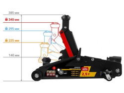 Домкрат подкатной 2,5т h385 с фиксатором STARTUL AUTO (ST8014-06) - фото2
